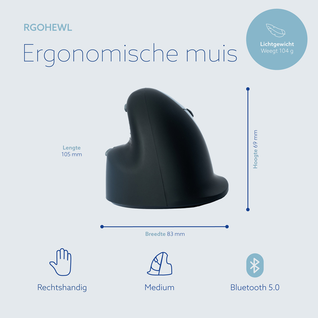 Muis R-Go Ergonomisch HE Break Wireless Rechts M — afbeelding 6
