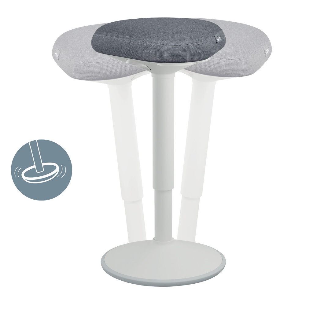 Actieve zit-sta kruk Leitz Ergo met gasveer 57-82 cm grijs — afbeelding 3