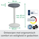 Actieve zit-sta kruk Leitz Ergo met gasveer 57-82 cm grijs — afbeelding 6
