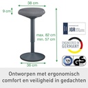 Actieve zit-stakruk Leitz Ergo met gasveer 57-82cm zwart — afbeelding 3