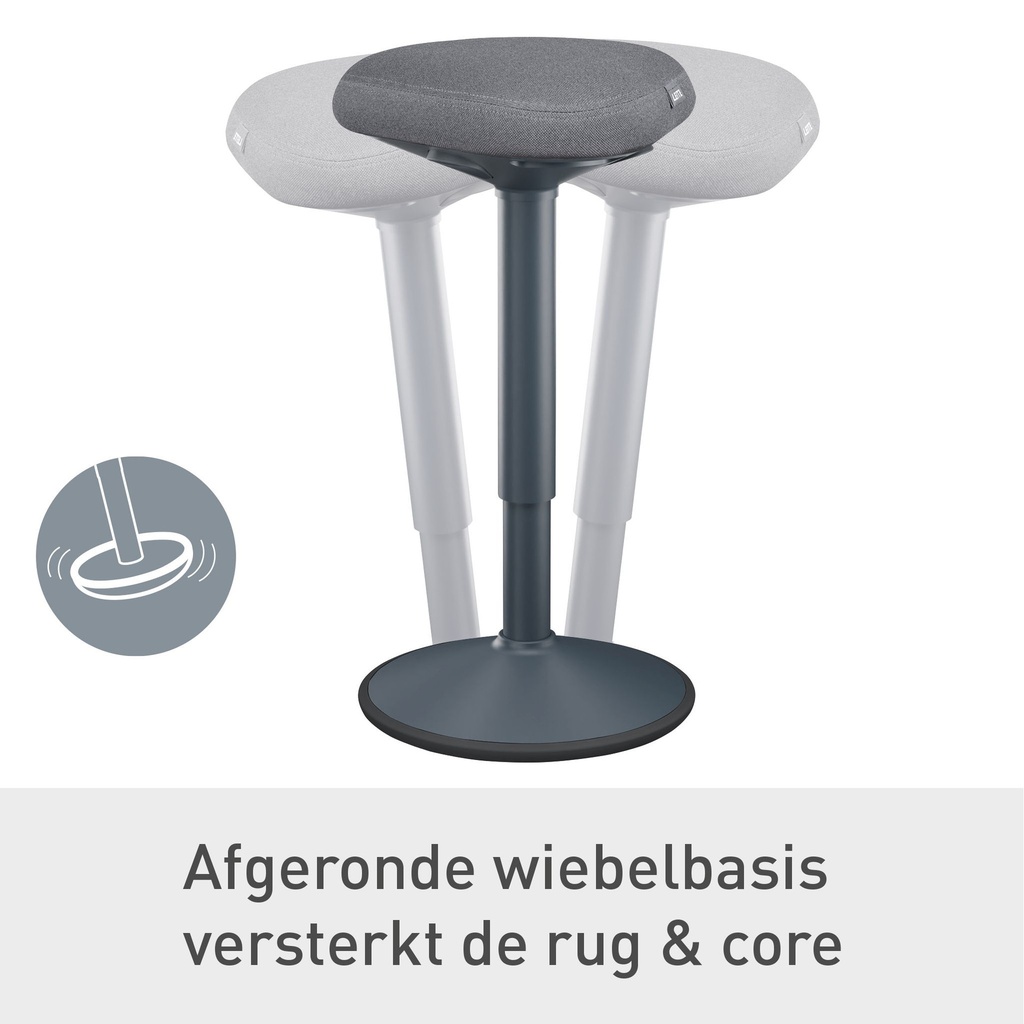 Actieve zit-stakruk Leitz Ergo met gasveer 57-82cm zwart — afbeelding 8