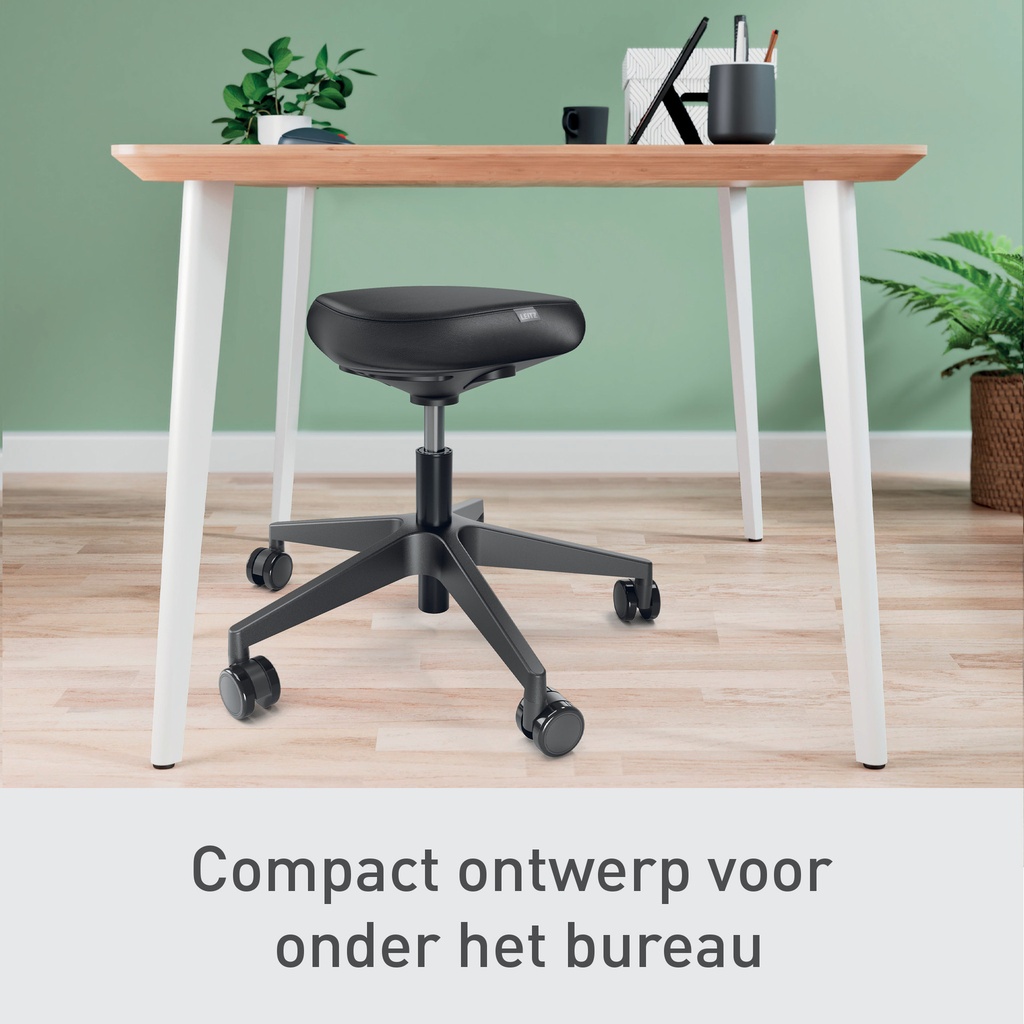 Actieve zitkruk Leitz Ergo met wieltjes en comfortzitting — afbeelding 3