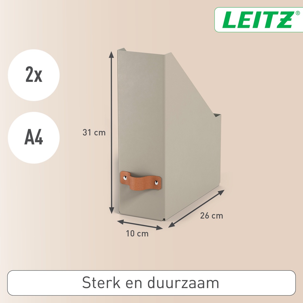 Tijdschriftencassette Leitz Puro set van 2 beige — afbeelding 4