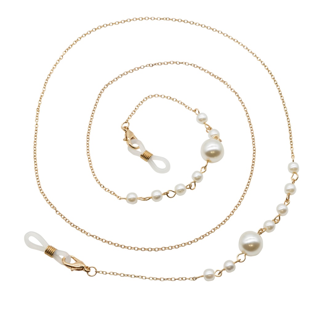 Brillenketting I Need You assorti parels met goud en zilver 4 stuks — afbeelding 2