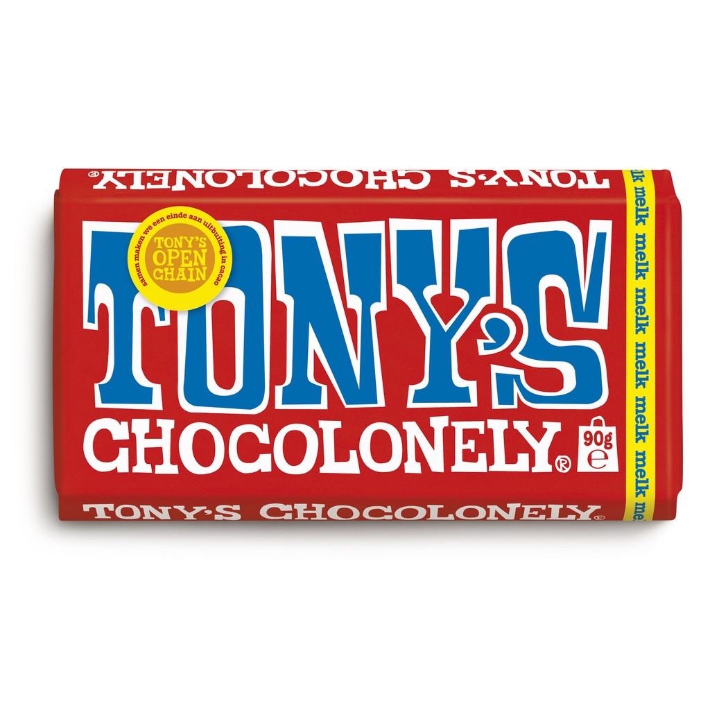 Chocolade Tony's Chocolonely melk reep 90 gram — afbeelding 2