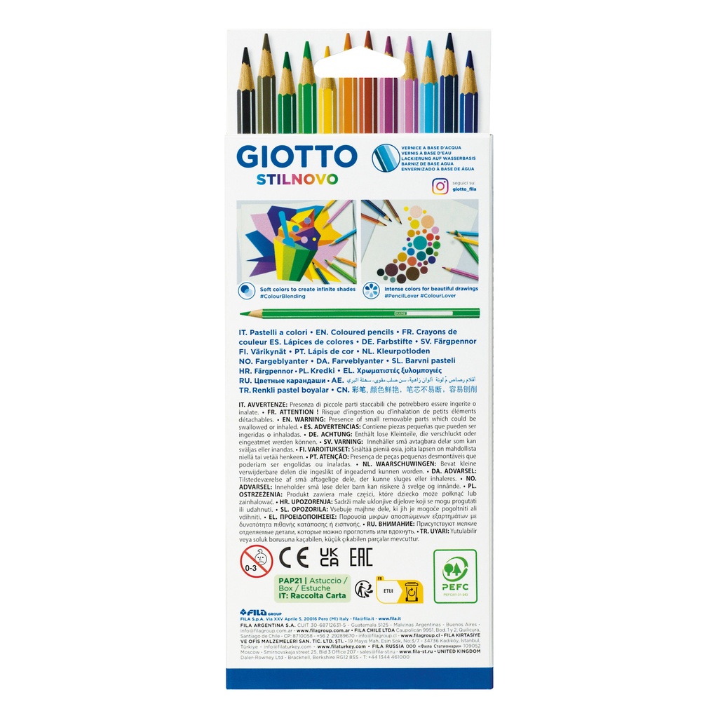 Kleurpotlood Giotto Stilnovo set à 12 kleuren — afbeelding 2