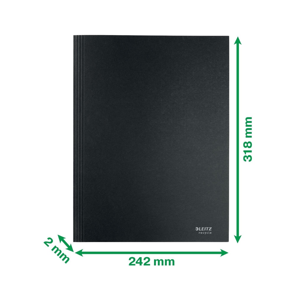 Dossiermap Leitz Recycle A4 3-kleps karton zwart — afbeelding 4