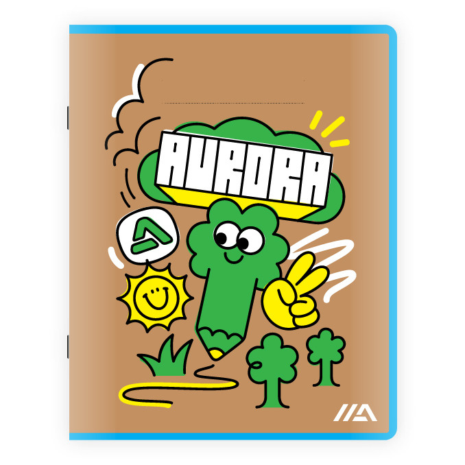 Schrift Aurora A5 ruit 5x5mm 200 pagina's 45gr — afbeelding 2