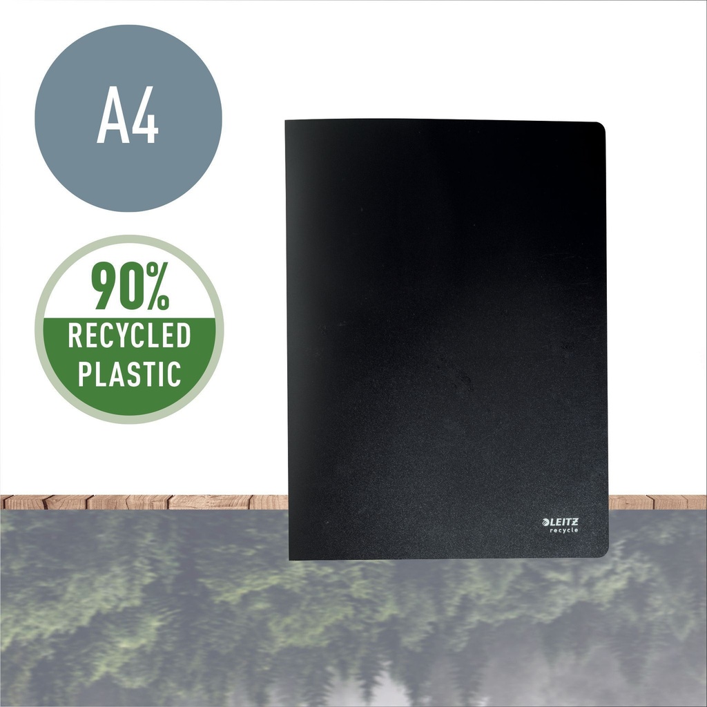 Showmap Leitz Recycle A4 20-tassen gerecycled PP zwart — afbeelding 2