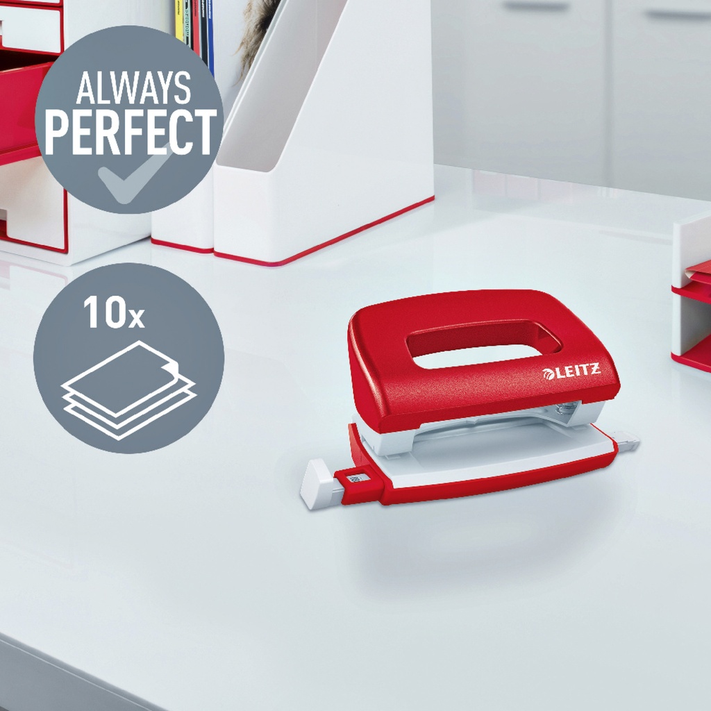 Perforator Leitz NeXXt WOW mini 10 vel rood — afbeelding 2