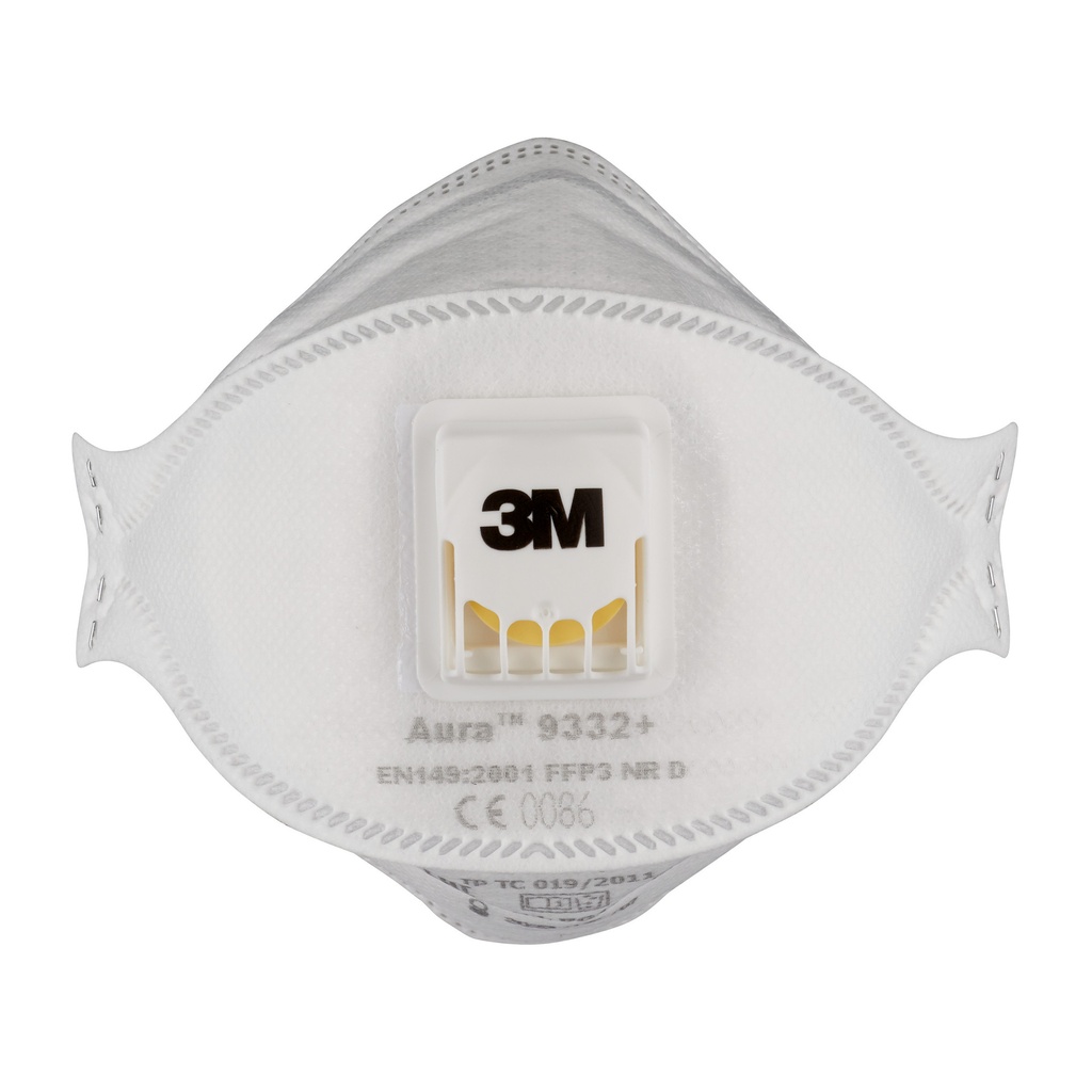 Stofmasker 3M Aura Comfort Cool Flow 9332 FFP3 met ventiel 10 stuks — afbeelding 3