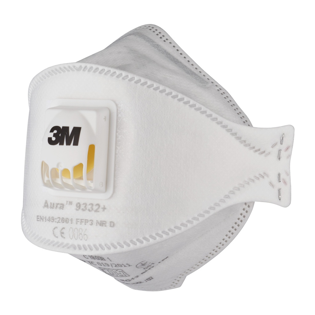Stofmasker 3M Aura Comfort Cool Flow 9332 FFP3 met ventiel 10 stuks — afbeelding 4