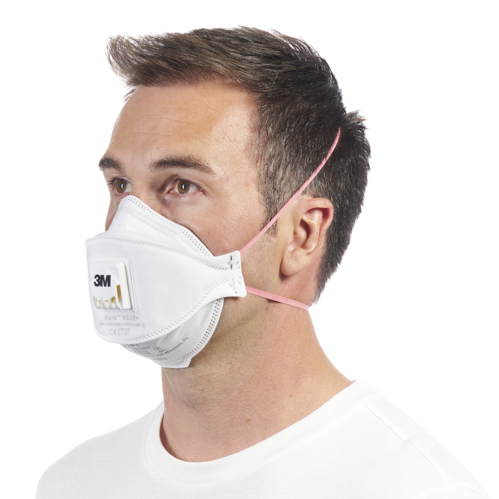 Stofmasker 3M Aura Comfort Cool Flow 9332 FFP3 met ventiel 10 stuks — afbeelding 5
