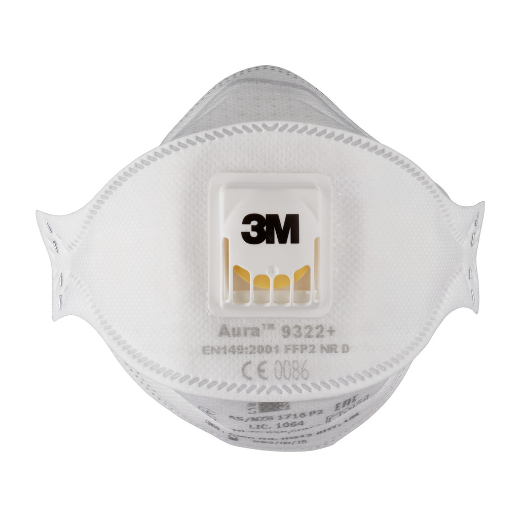 Stofmasker 3M Aura voor schuren 9322 FFP2 met ventiel 10 stuks — afbeelding 3