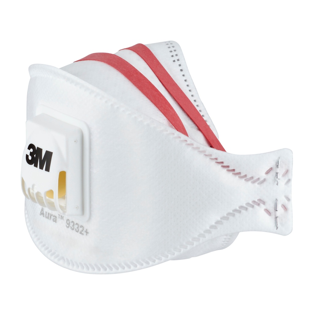 Stofmasker 3M Aura Comfort Cool Flow 9332 FFP3 met ventiel 2 stuks — afbeelding 4