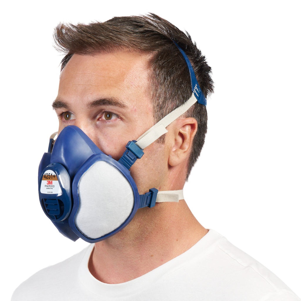 Mondmasker 3M met geïntegreerde filters 4251+, A1P2 organische dampen — afbeelding 8