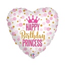 Folieballon Birthday prinses 45cm — afbeelding 2