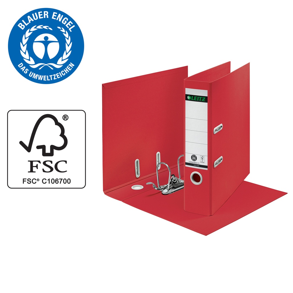 Ordner Leitz Recycle 180° 80mm karton A4 rood — afbeelding 5