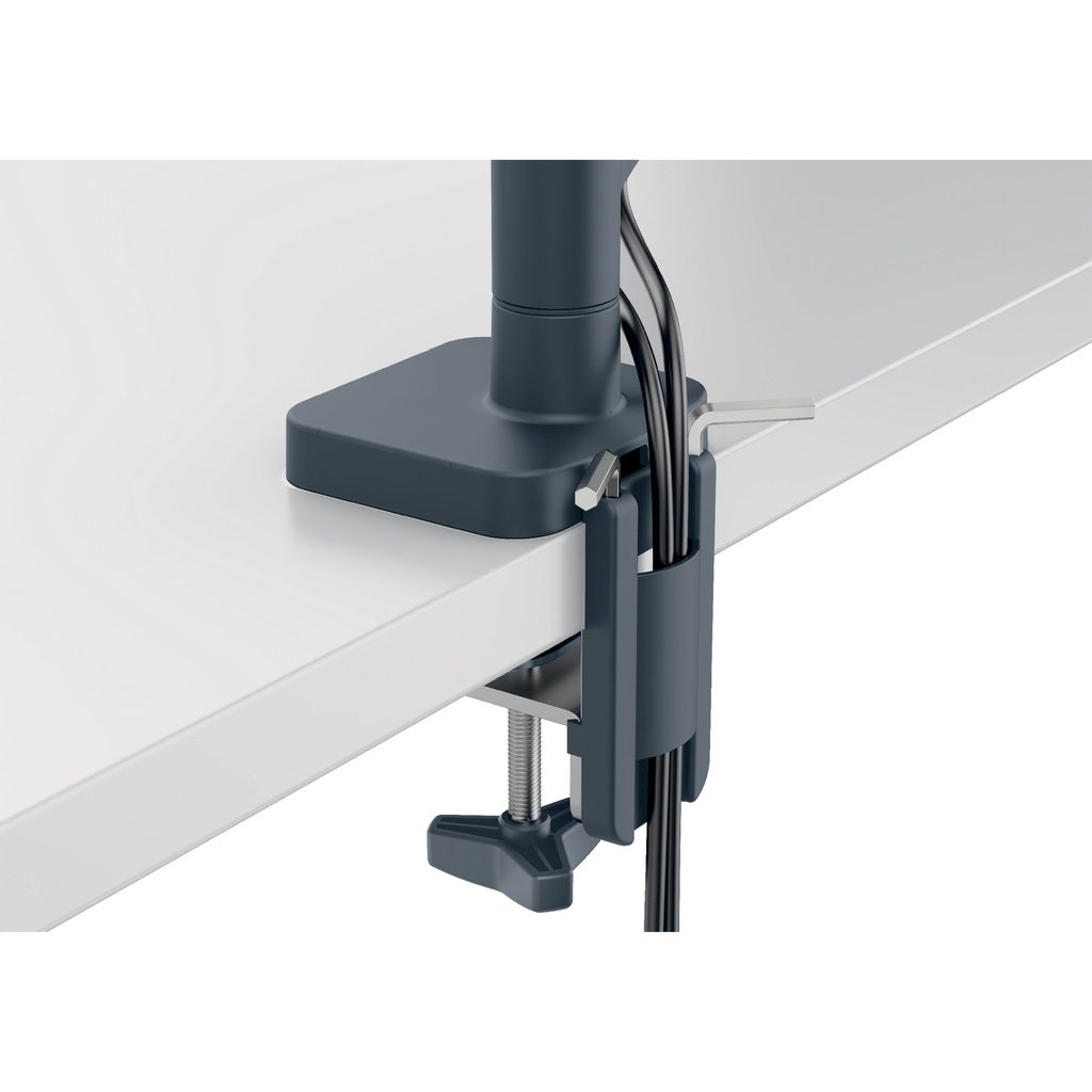 Monitorarm Leitz Ergo ruimtebesparend enkel donkergrijs — afbeelding 4
