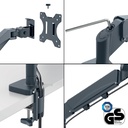 Monitorarm Leitz Ergo ruimtebesparend enkel donkergrijs — afbeelding 7