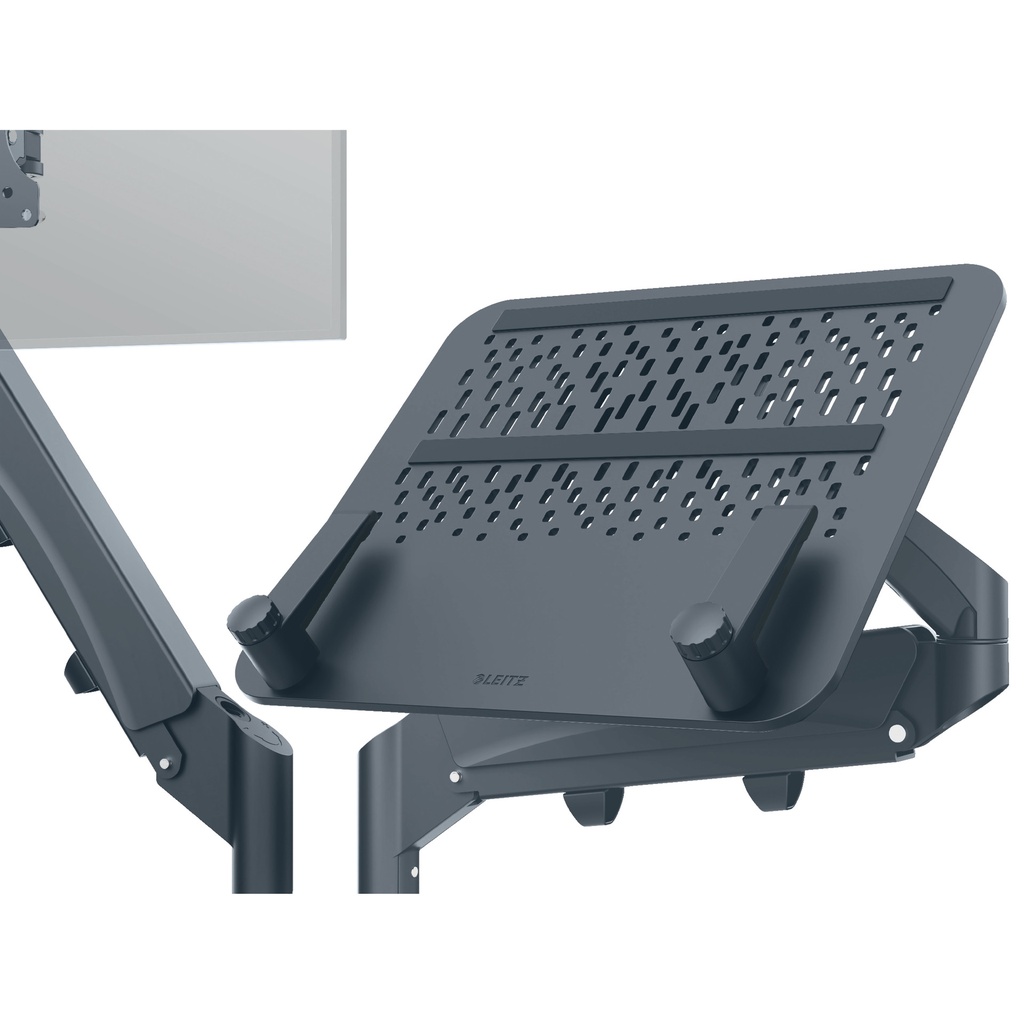 Monitor- en laptoparm Leitz Ergo ruimtebesparend dubbel donkergrijs — afbeelding 2