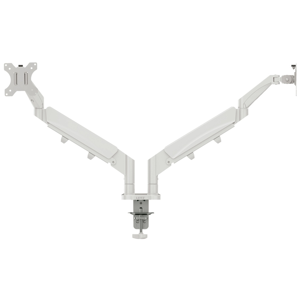 Monitorarm Leitz Ergo ruimtebesparend dubbel grijs — afbeelding 2