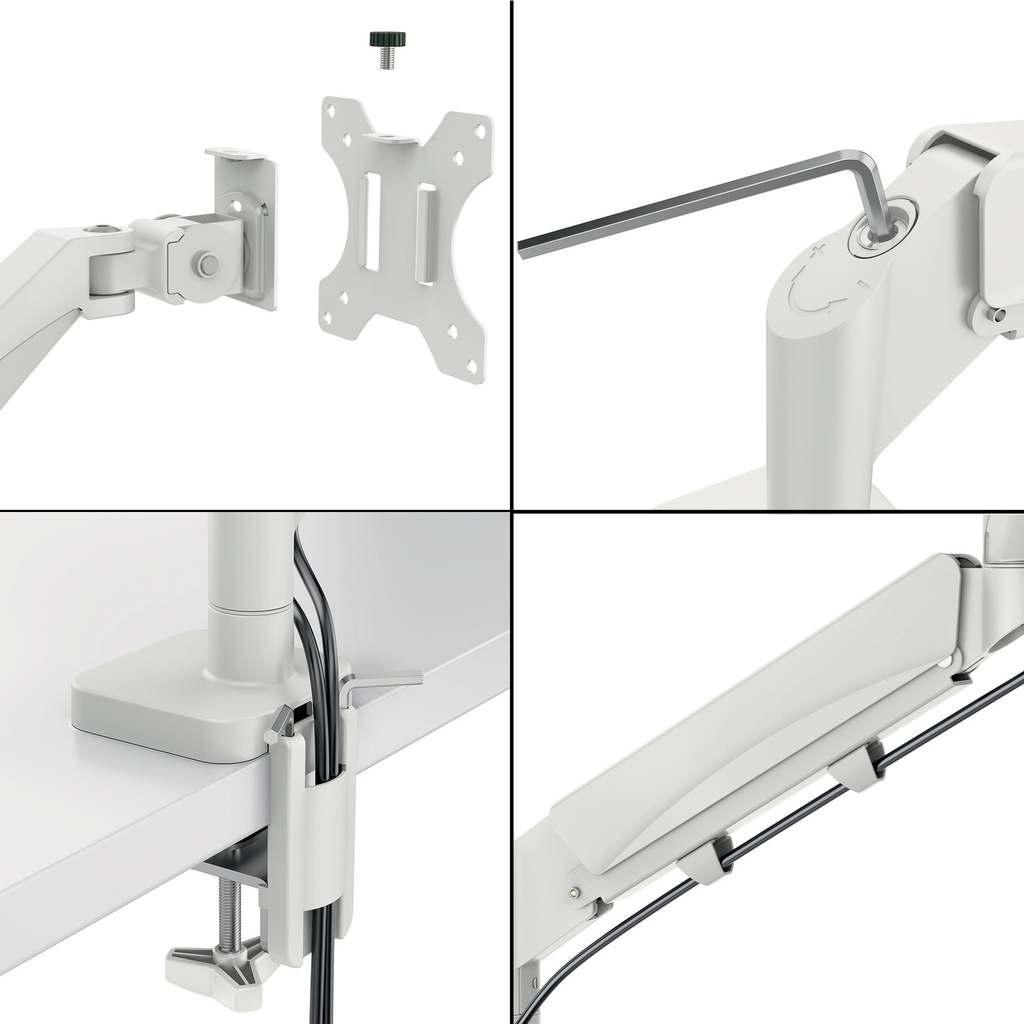 Monitorarm Leitz Ergo ruimtebesparend dubbel grijs — afbeelding 4
