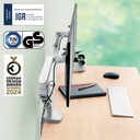 Monitorarm Leitz Ergo ruimtebesparend dubbel grijs — afbeelding 6