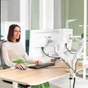 Monitorarm Leitz Ergo ruimtebesparend dubbel grijs — afbeelding 9