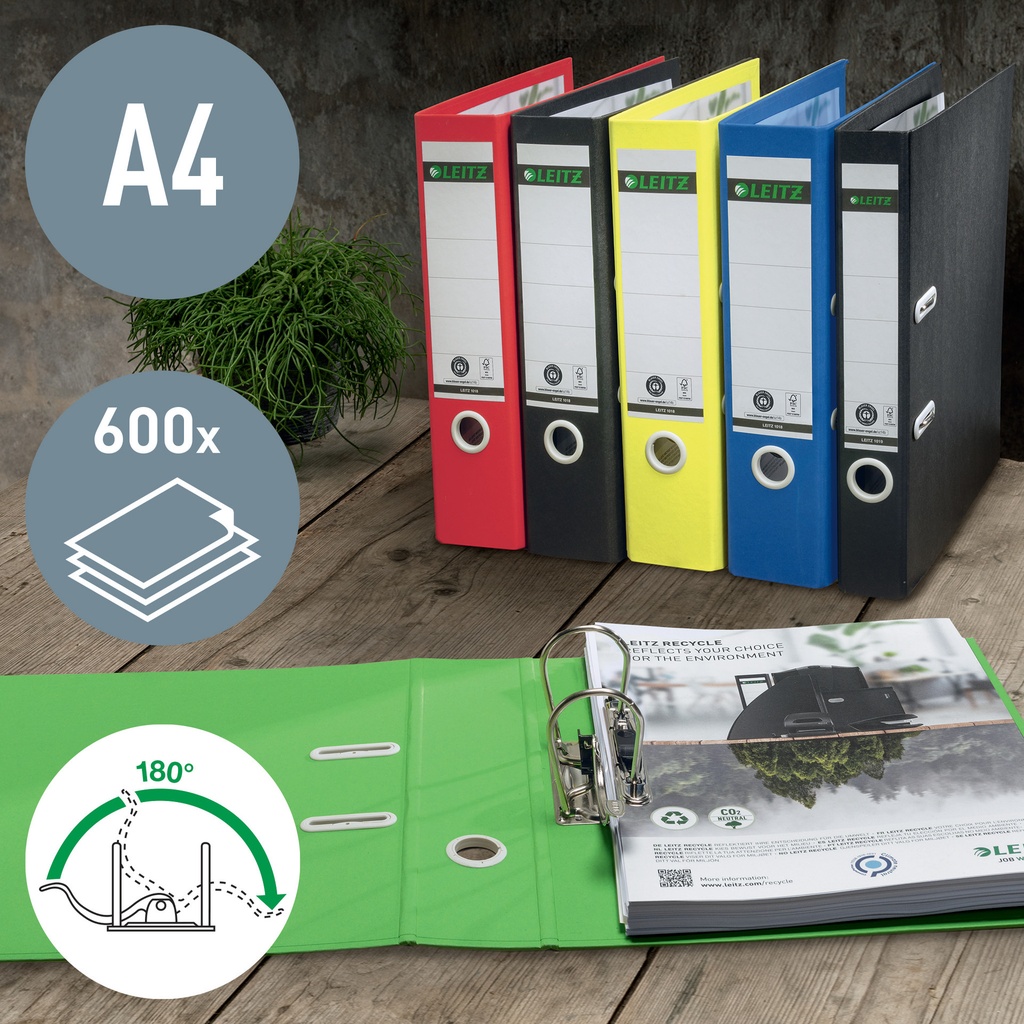 Ordner Leitz Recycle 180° 80mm karton A4 groen — afbeelding 6