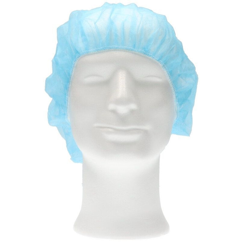 Haarnet CMT bouffant non-woven XL 58cm PP blauw 100 stuks — afbeelding 2