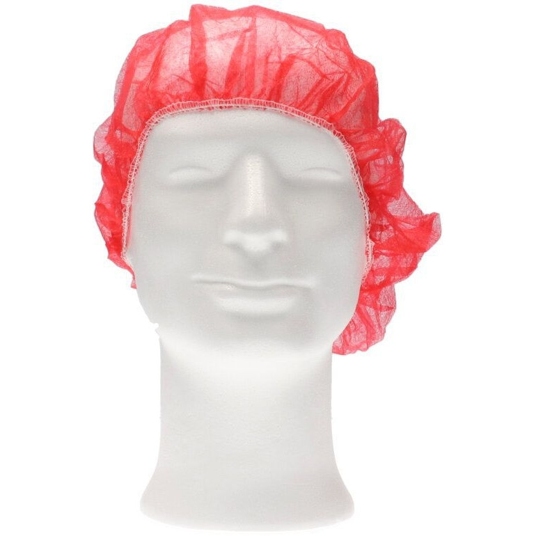 Haarnet CMT bouffant non-woven XL 58cm PP rood 100 stuks — afbeelding 2