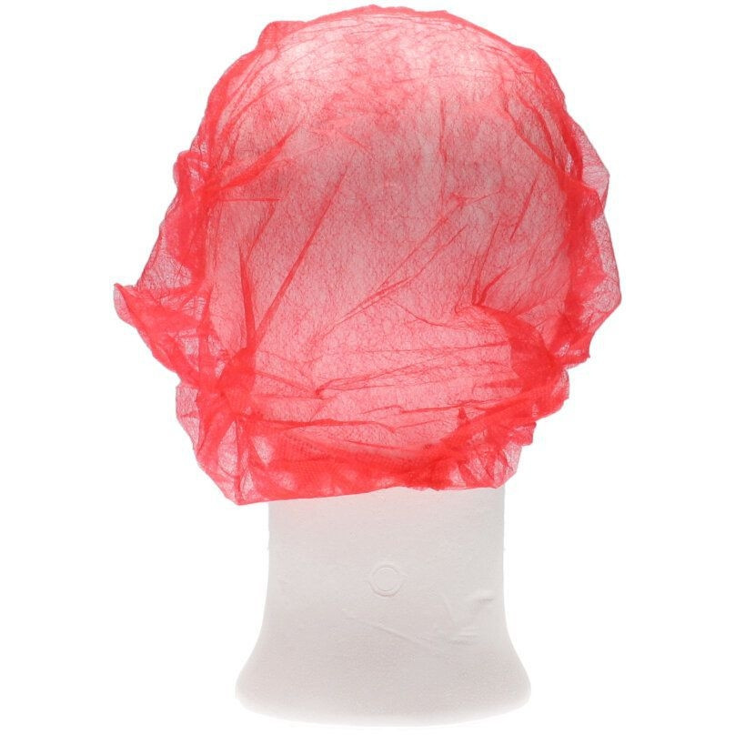 Haarnet CMT bouffant non-woven XL 58cm PP rood 100 stuks — afbeelding 3