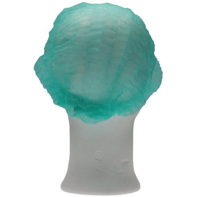 Haarnet CMT clip non-woven M 49cm PP groen 100 stuks — afbeelding 3