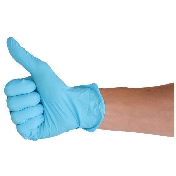 Handschoen CMT S soft nitril blauw 100 stuks — afbeelding 3