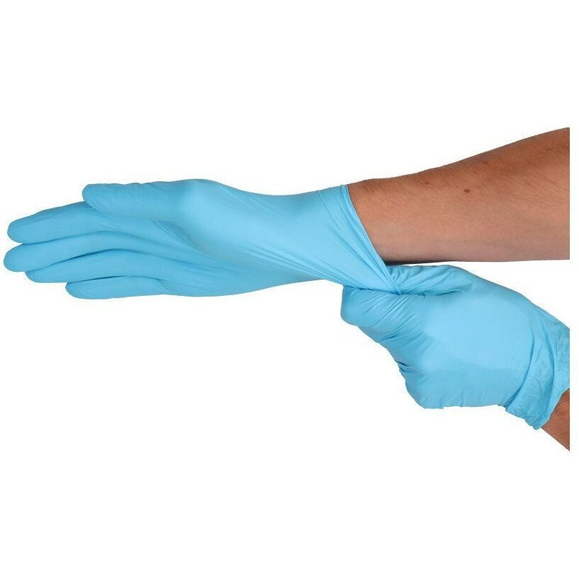 Handschoen CMT S soft nitril blauw 100 stuks — afbeelding 4