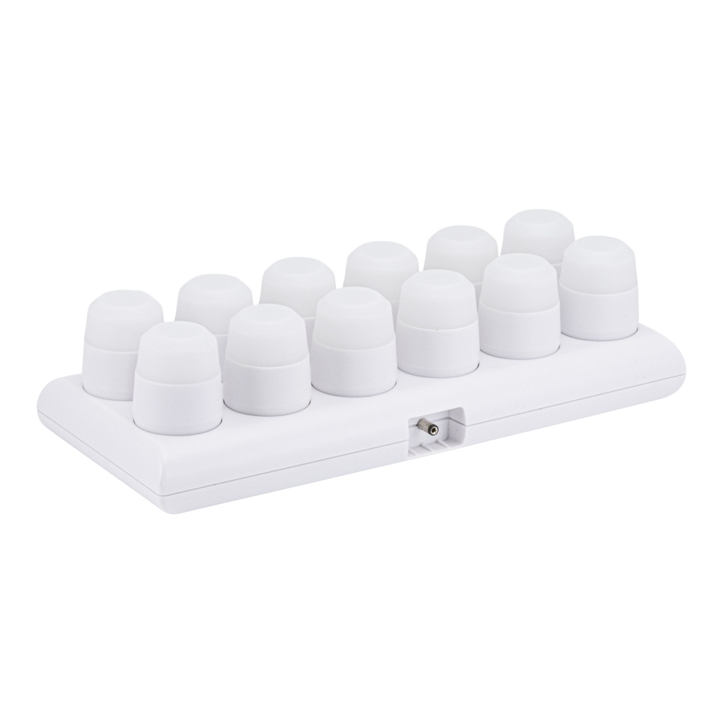 Theelicht Securit Amsterdam LED warmwit met oplaadstation 12 stuks wit — afbeelding 2