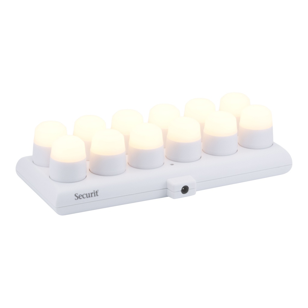 Theelicht Securit Amsterdam LED warmwit met oplaadstation 12 stuks wit — afbeelding 4