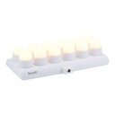 Theelicht Securit Amsterdam LED warmwit met oplaadstation 12 stuks wit — afbeelding 4