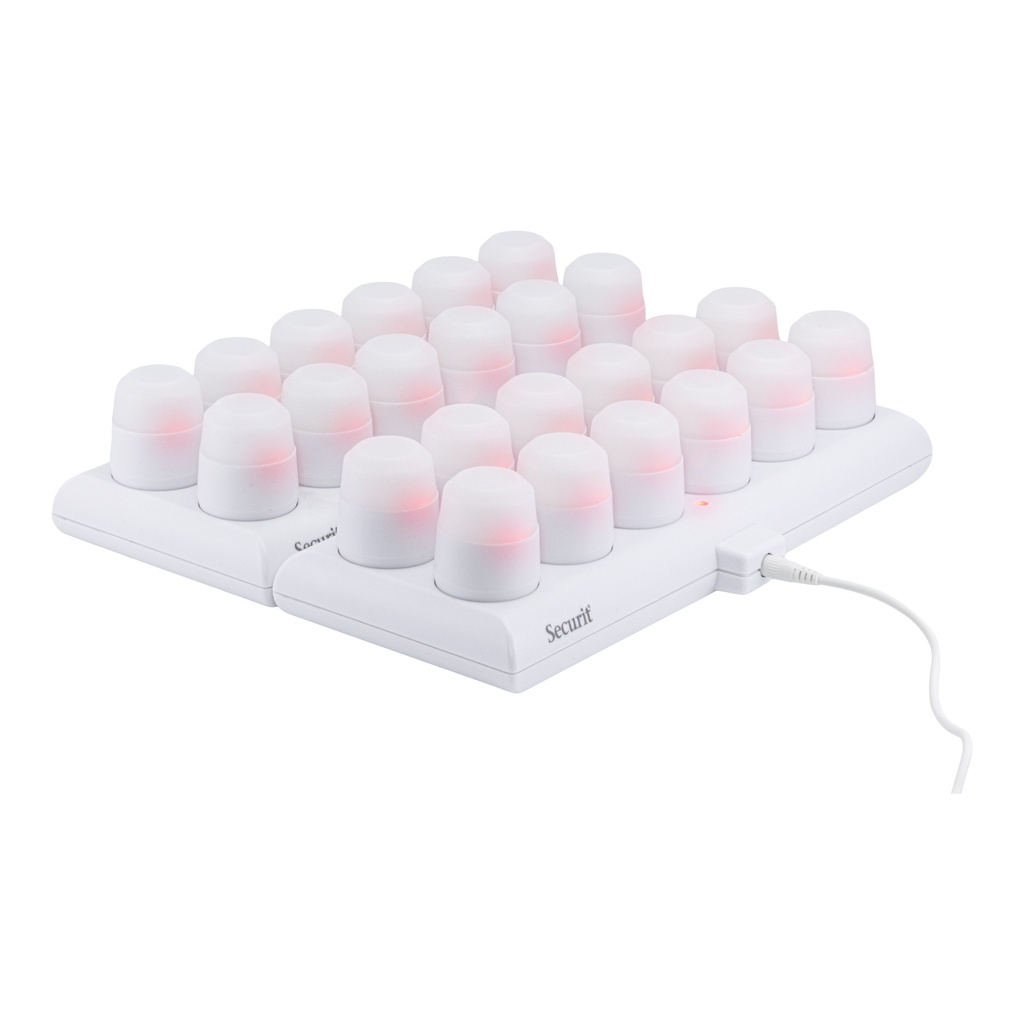 Theelicht Securit Amsterdam LED warmwit met oplaadstation 12 stuks wit — afbeelding 5