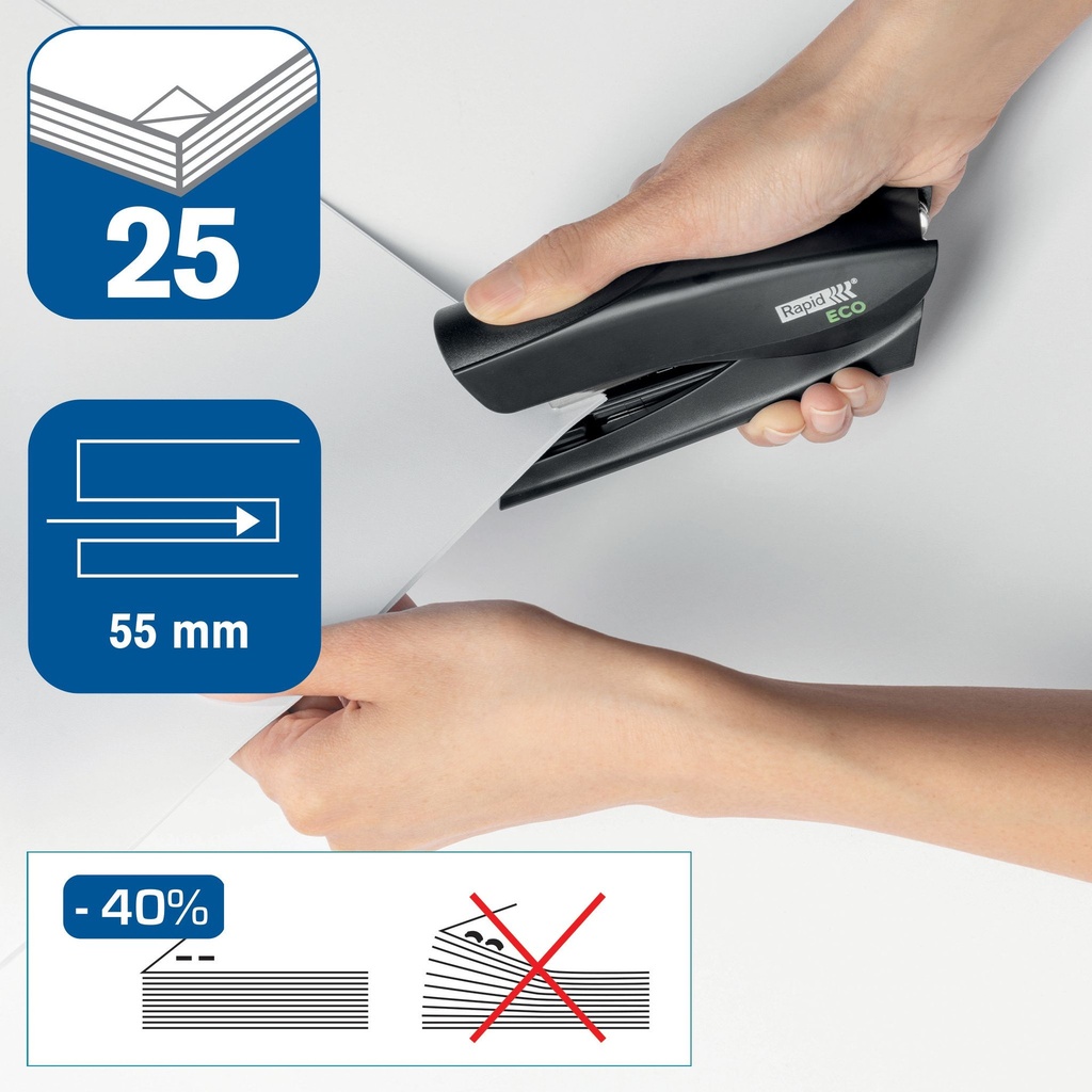 Nietmachine Rapid ECO flatclinch halfstrip 25 vel zwart — afbeelding 2