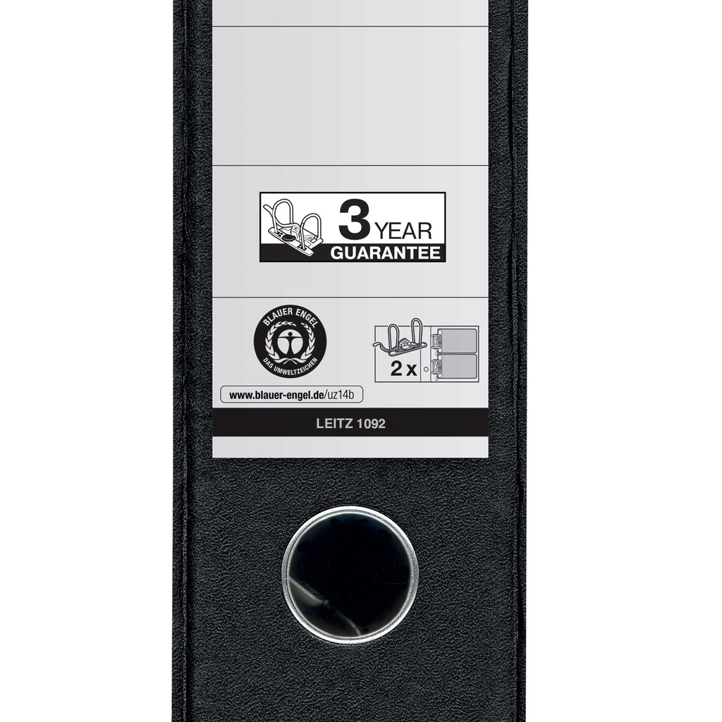 Ordner Leitz 1092 giro-bank met dubbele mechaniek 75mm karton A4 zwart — afbeelding 3