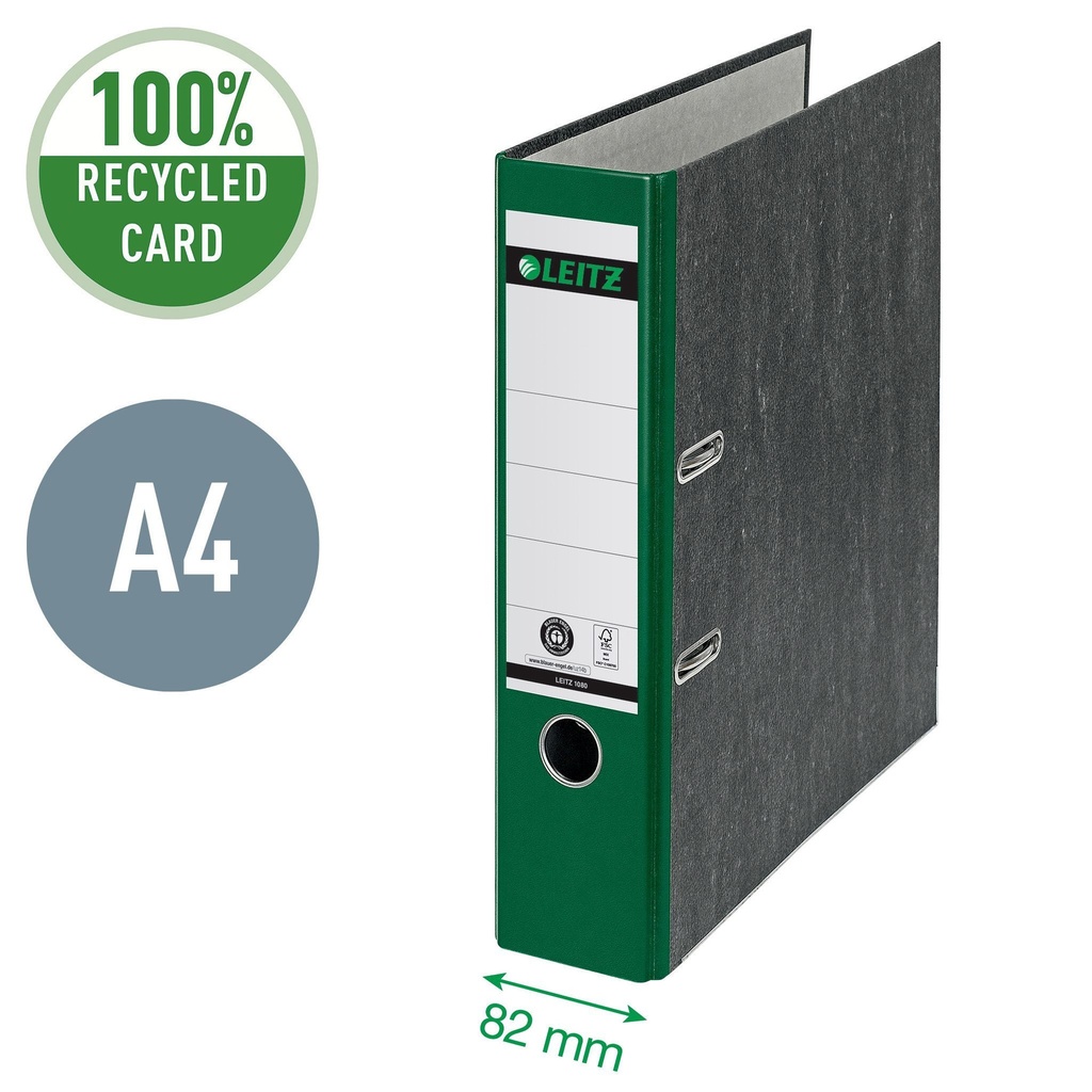 Ordner Leitz 1080 180° 80mm karton A4 groen — afbeelding 4