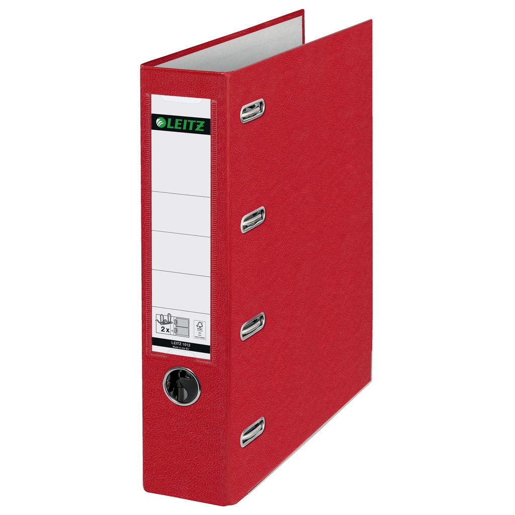 Giro-bank ordner Leitz A4 met dubbele mechaniek 80mm PP rood — afbeelding 2