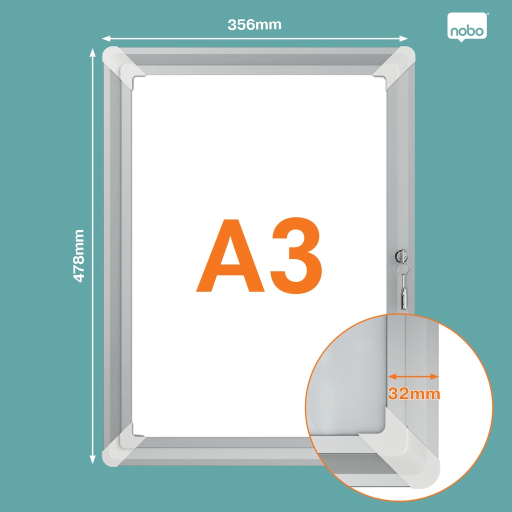 Kliklijst Nobo Premium Plus afsluitbaar A3 — afbeelding 2