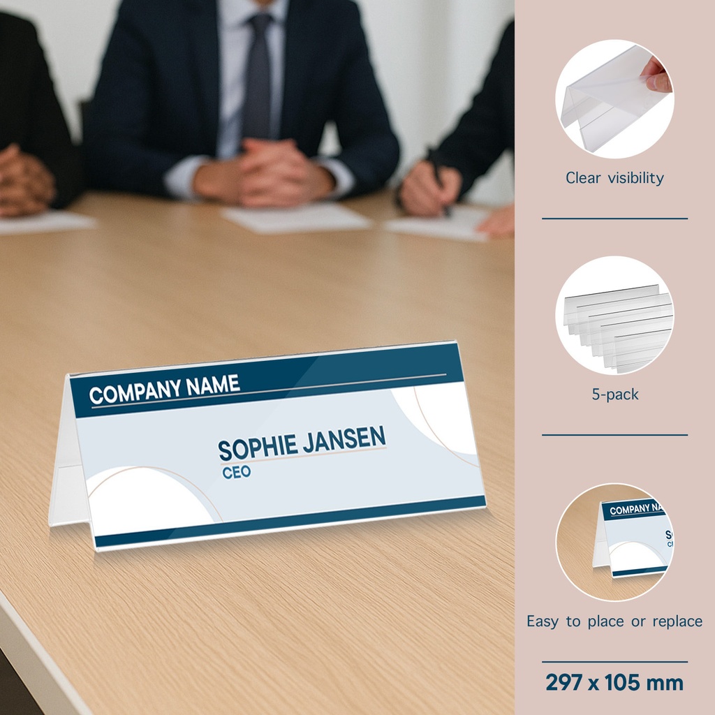 Tafelnaambord Europel A4 gevouwen 5 stuks — afbeelding 6