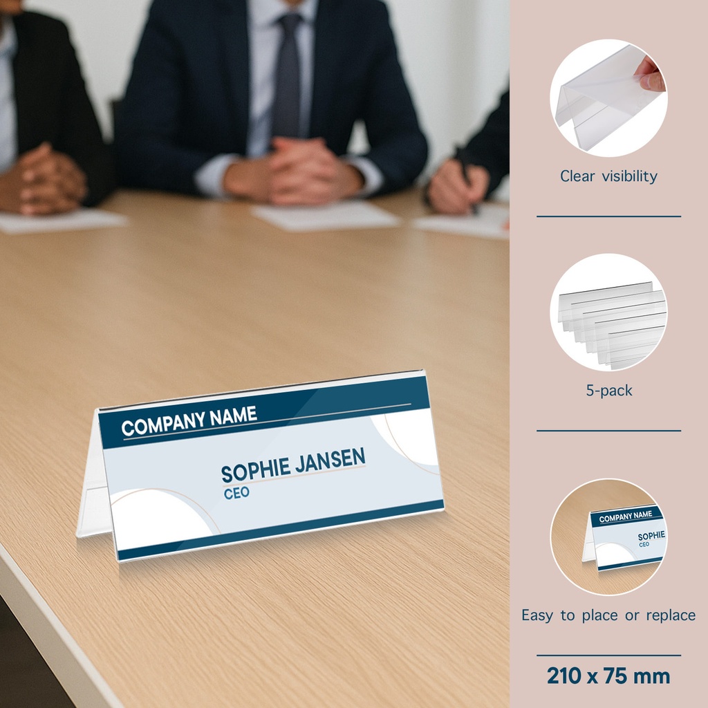 Tafelnaambord Europel A5 gevouwen 5 stuks — afbeelding 6