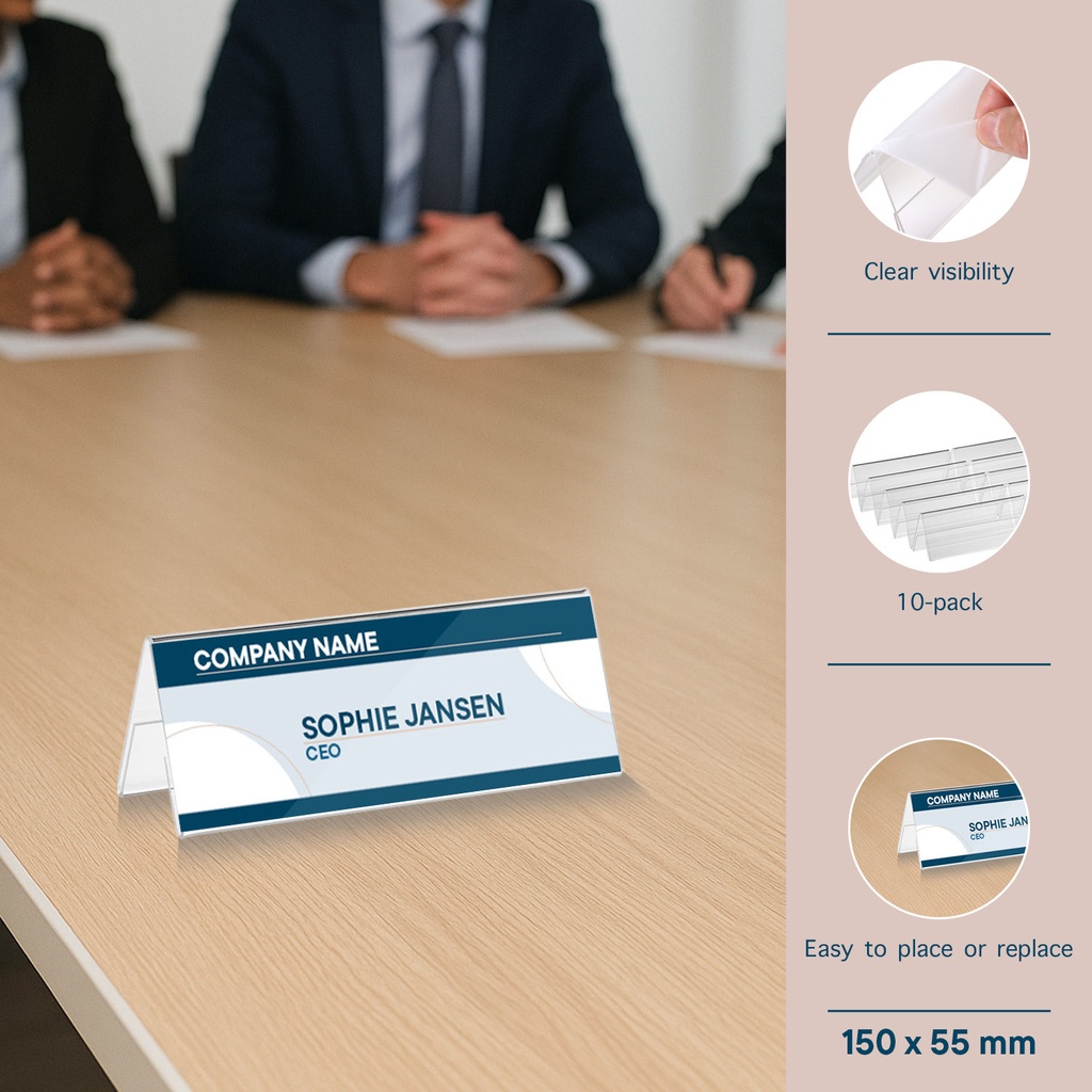 Tafelnaambord Europel A6 gevouwen 10 stuks — afbeelding 6