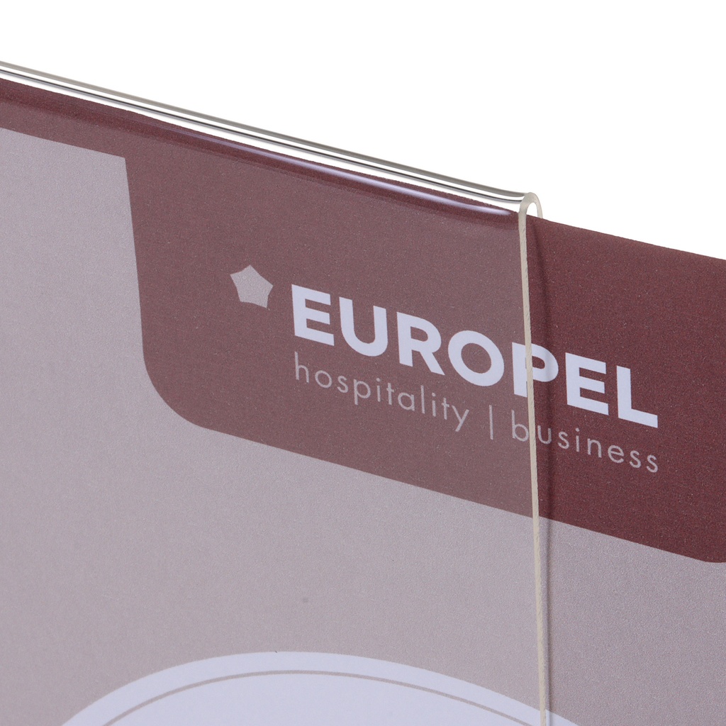 Kaarthouder Europel acryl met houten voet A4 staand — afbeelding 5