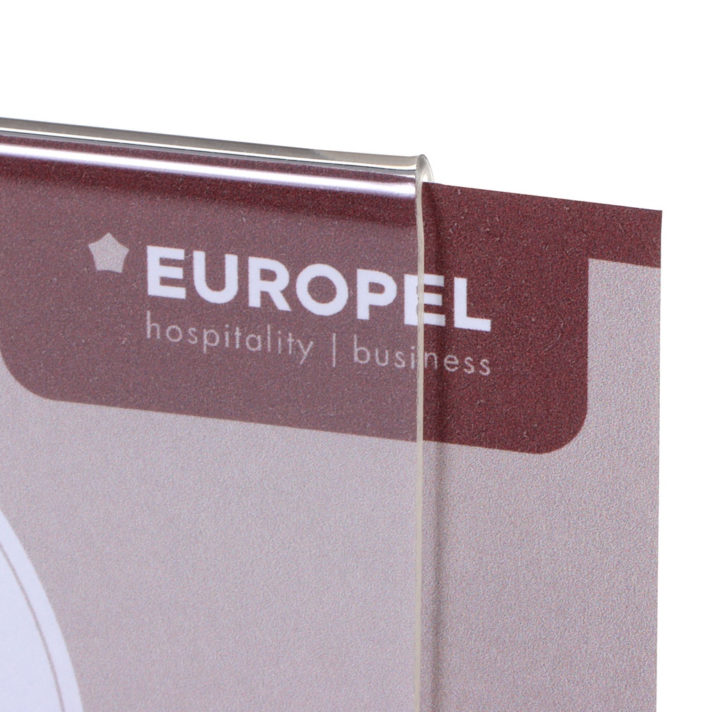 Kaarthouder Europel acryl met houten voet A5 liggend — afbeelding 5